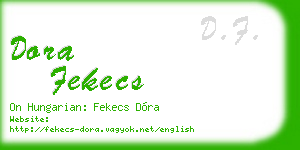 dora fekecs business card