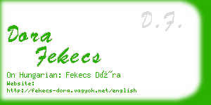 dora fekecs business card